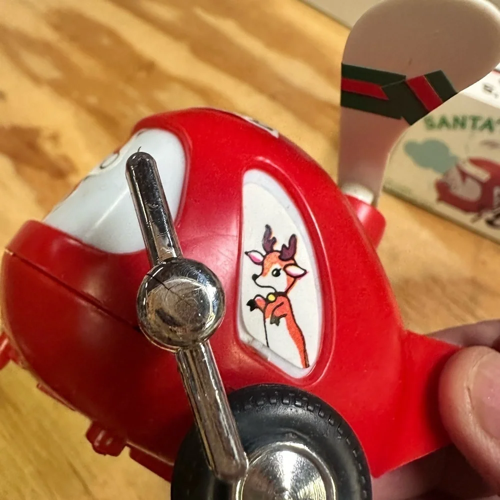 Kurt Adler Santa's Red Helicopter Toy